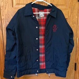 Nike Skateboard Navy Jacket with Red Plaid Interior